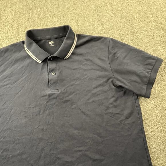 Uniqlo Polo Shirt Adult Extra Large Navy Blue Short Sleeve Casual Preppy Men's - Picture 4 of 14
